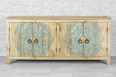 Indian Furniture Solid Hard Wood Sideboard Mandala Carvings